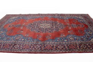 Vintage Orange-red Floral 7X11 Mahal Persian Rug
