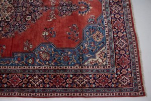 Vintage Orange-red Floral 7X11 Mahal Persian Rug