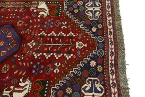 Red Tribal 4X5 Shiraz Persian Wool Rug