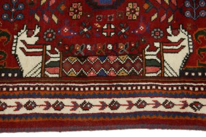 Red Tribal 4X5 Shiraz Persian Wool Rug