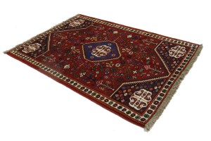 Red Tribal 4X5 Shiraz Persian Rug