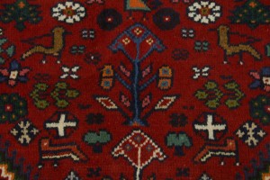 Red Tribal 4X5 Shiraz Persian Rug