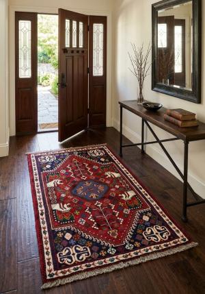 Red Tribal 3' x 5' Shiraz Persian Rug