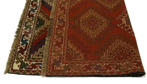 Dark Orange Tribal 3X6 Ghoochan Persian Wool Rug