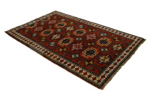 Orange-red Tribal 4X6 Ghoochan Persian Rug