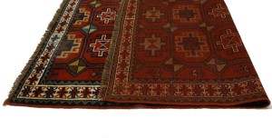 Orange-red Tribal 4X6 Ghoochan Persian Rug