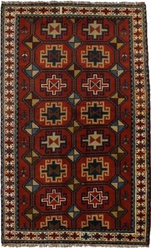 Orange-red Tribal 4X6 Ghoochan Persian Rug