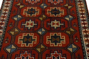 Orange-red Tribal 4X6 Ghoochan Persian Rug