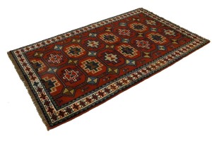 Orange-red Tribal 4X6 Ghoochan Persian Rug