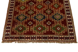 Red Tribal 4X6'5 Ghoochan Persian Rug