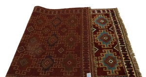 Red Tribal 4X6'5 Ghoochan Persian Rug