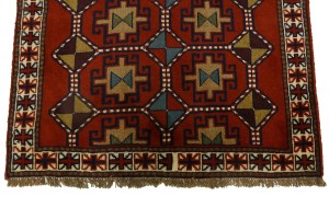 Orange-red Tribal 4X7 Ghoochan Persian Rug