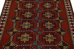 Orange-red Tribal 4X7 Ghoochan Persian Rug