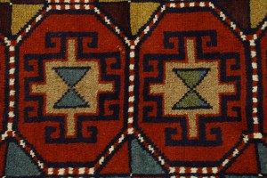 Orange-red Tribal 4X7 Ghoochan Persian Rug