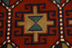 Orange-red Tribal 4X7 Ghoochan Persian Rug