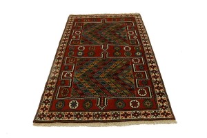 Orange-red Tribal 4X6 Ghoochan Rug