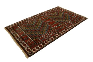 Orange-red Tribal 4X6 Ghoochan Rug