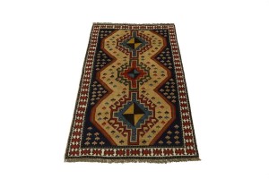 Khaki Tribal 4X7 Ghoochan Persian Rug