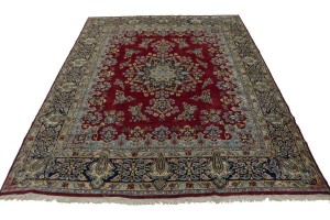 Semi Antique Red Classic 10X13 Kerman Persian Wool Rug