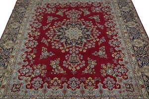 Semi Antique Red Classic 10X13 Kerman Persian Wool Rug