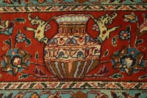 Semi Antique Cream Pictorial 10X14 Tabriz Persian Rug