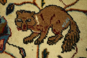 Semi Antique Cream Pictorial 10X14 Tabriz Persian Rug