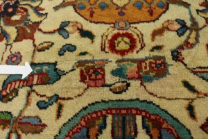 Semi Antique Cream Pictorial 10X14 Tabriz Persian Rug