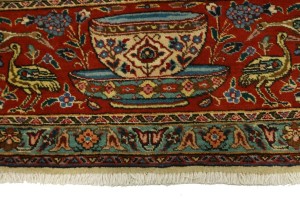 Semi Antique Cream Pictorial 10X14 Tabriz Persian Rug