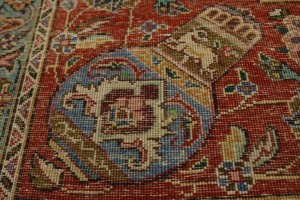 Semi Antique Cream Pictorial 10X14 Tabriz Persian Rug