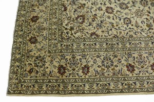 Vintage Beige Traditional 9'7'X13'5" Kashan Persian Rug
