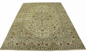 Vintage Beige Traditional 9'7'X13'5" Kashan Persian Rug