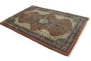 Orange Vintage Floral Geometric 4'5X6'7 Mahal Persian Oriental Rug