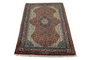 Orange Vintage Floral Geometric 4'5X6'7 Mahal Persian Oriental Rug