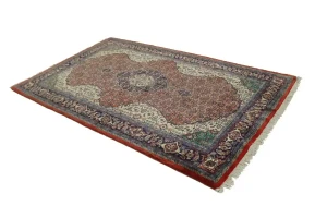 Orange Vintage Floral Geometric 4'5X6'7 Mahal Persian Oriental Rug