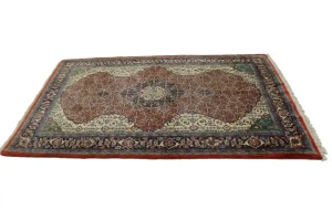 Orange Vintage Floral Geometric 4'5X6'7 Mahal Persian Oriental Rug