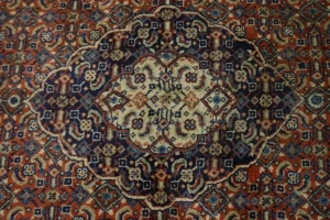 Orange Vintage Floral Geometric 4'5X6'7 Mahal Persian Oriental Rug