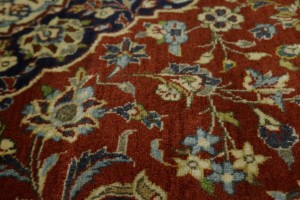 Vintage Red Traditional 4'8X6'5 Kashan Persian Rug