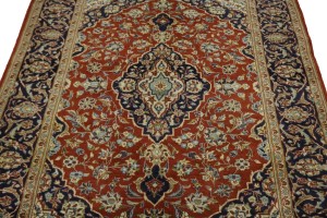 Vintage Red Traditional 4'8X6'5 Kashan Persian Rug