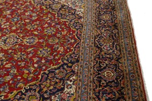 Vintage Red Traditional 10X15 Kashan Persian Rug