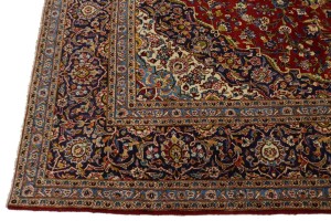 Vintage Red Traditional 10X15 Kashan Persian Rug