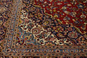 Vintage Red Traditional 10X15 Kashan Persian Rug