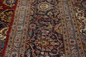 Vintage Red Traditional 10X15 Kashan Persian Rug