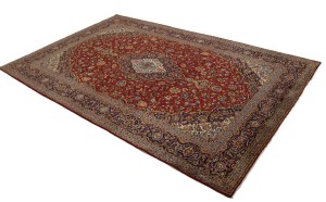 Vintage Red Traditional 10X15 Kashan Persian Rug