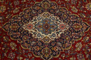 Vintage Red Traditional 10X15 Kashan Persian Rug
