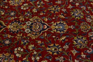 Vintage Red Traditional 10X15 Kashan Persian Rug