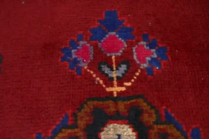 Red Semi Antique Red Tribal 4X10 Hamedan Persian Runner Rug