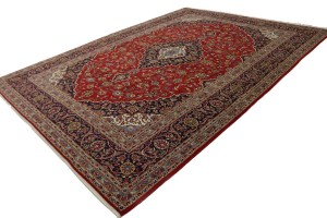 Vintage Red Traditional 10X13 Kashan Persian Rug