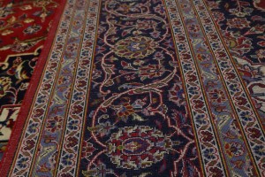 Vintage Red Traditional 10X13 Kashan Persian Rug