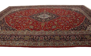 Vintage Red Traditional 10X13 Kashan Persian Rug