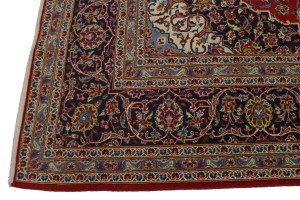 Vintage Red Traditional 10X13 Kashan Persian Rug